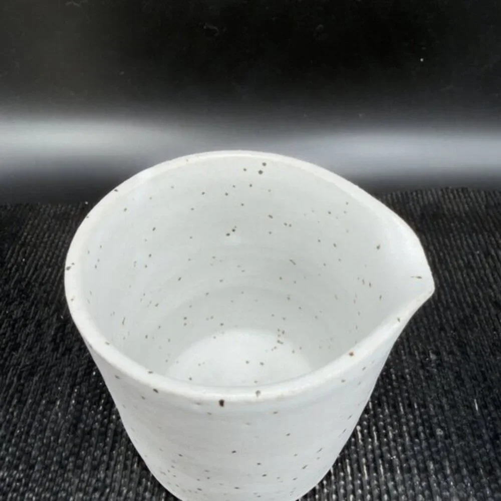 Monarch Pottery Stoneware Hand Made Small Pitcher Creamer Jug Speckled Glaze VTG